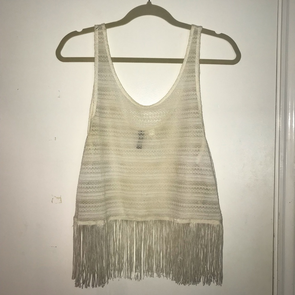 Crochet Fringe Crop Tank